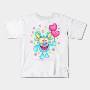 Monster with balloons Kids T-Shirt